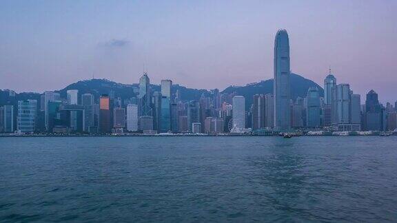 香港维多利亚港从黑夜到白天4K