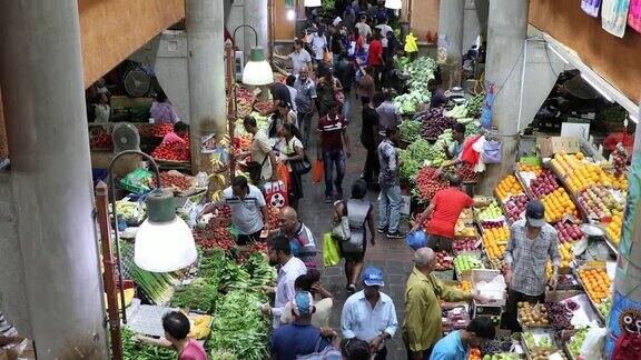 毛里求斯路易斯港的水果和蔬菜市场