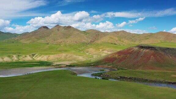 Orkhon山谷的草原和山脉景观