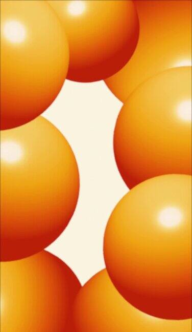 橙色抽象球体气球或球摆动有趣的背景股票视频