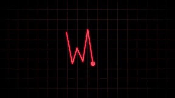 心跳心率监视器心脏脉搏心电图跳动节奏图动画心脏动画视频