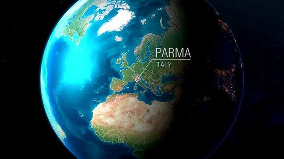 意大利-帕尔马-从太空到地球