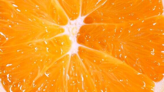旋转和微距拍摄橙色水果