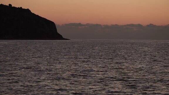 海面上的日落时间流逝