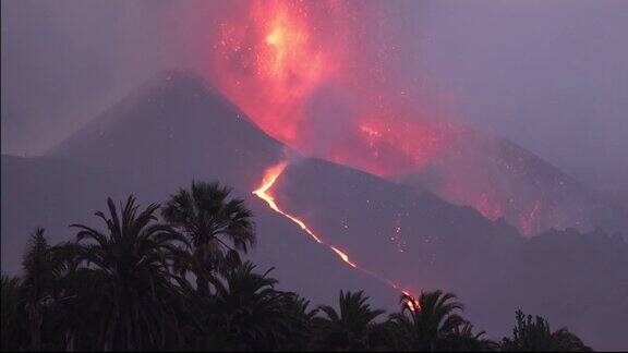 加那利群岛的康伯利维亚火山爆发