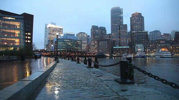 波士顿的雨夜
