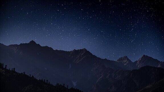 印度喜马拉雅山夜空时间间隔为4k
