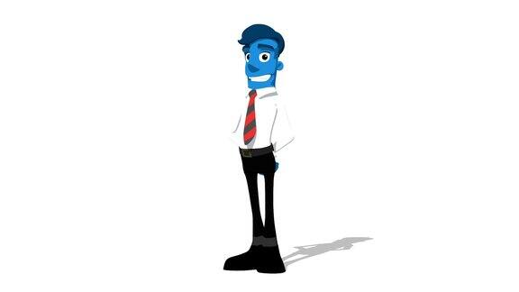 蓝色商人“说话没有手势”可连接的角色动画