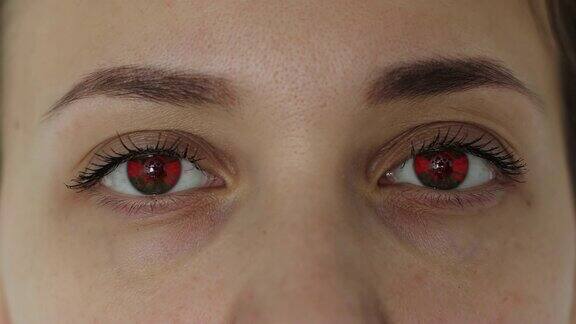 红色激光眼睛扫描仪确定视网膜的真实性