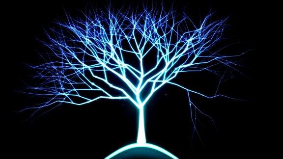 蓝色粒子形成树