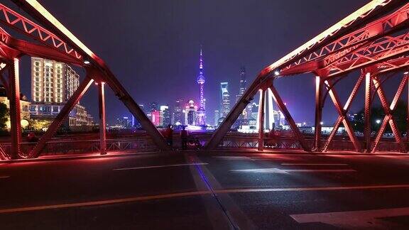 上海外白渡桥夜间延时摄影