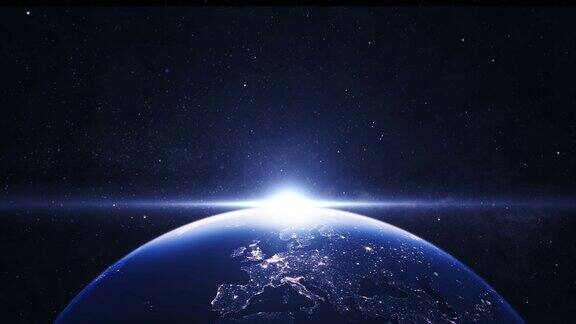 地球上的日出视图从太空
