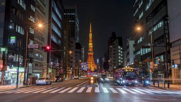 日本东京夜景延时摄影