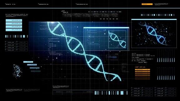 带有DNA分子的虚拟屏幕