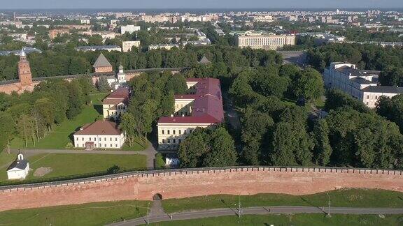 俄罗斯诺夫哥罗德克里姆林宫的空中全景图