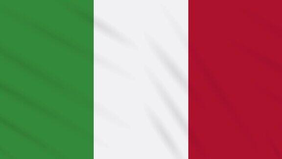意大利国旗飘扬布面背景环