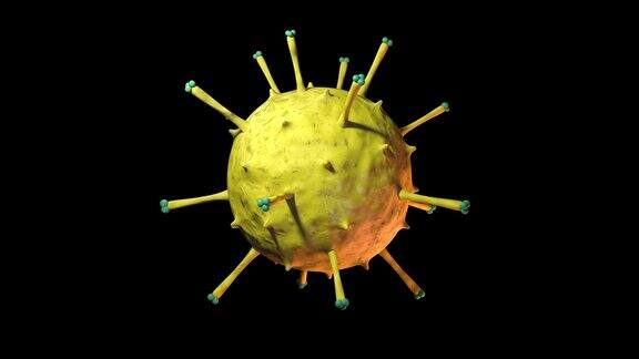 3D病毒和细菌动画与阿尔法完美的循环