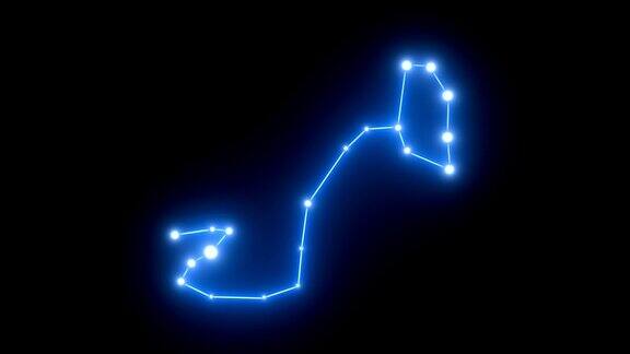 黄道天蝎座星群在发光中形成