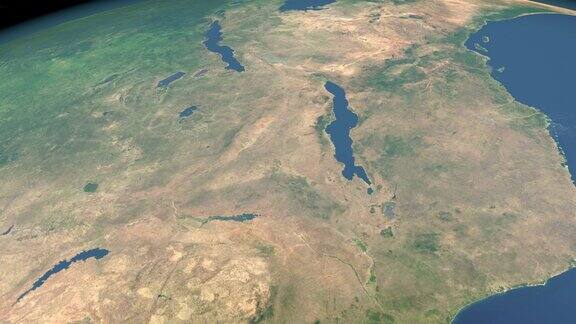 从外太空鸟瞰地球上的非洲大湖