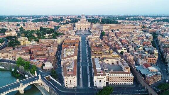 梵蒂冈城鸟瞰图4K
