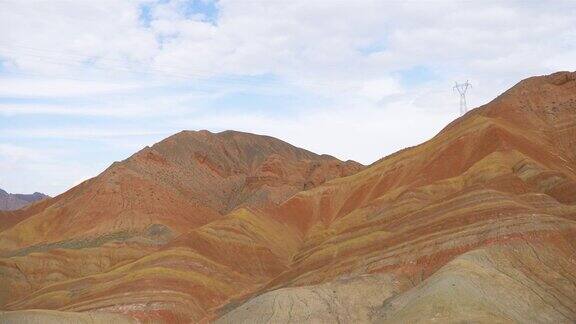 中国甘肃张掖丹霞地貌美丽的自然景观