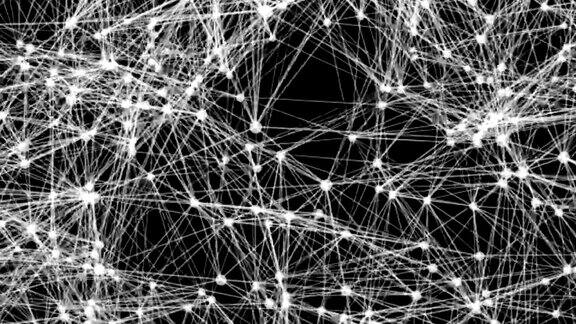 抽象的背景与点和线抽象的网络动画通信连接