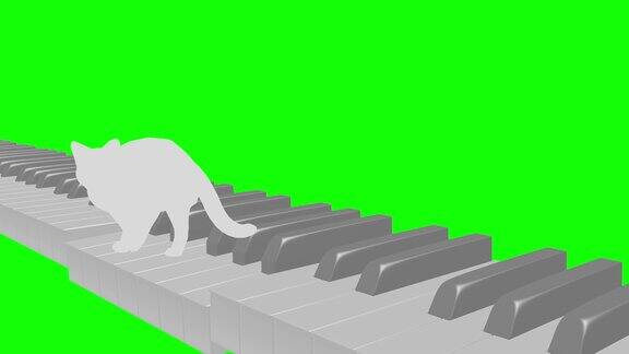 猫剪影钢琴跑环模式C