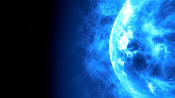 蓝色太阳表面和太阳耀斑抽象的科学背景无缝循环