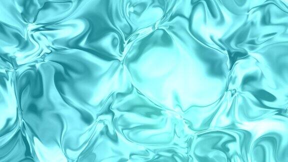 闪亮的蓝色梯度晶体液体融合和混合顺利循环运动的背景