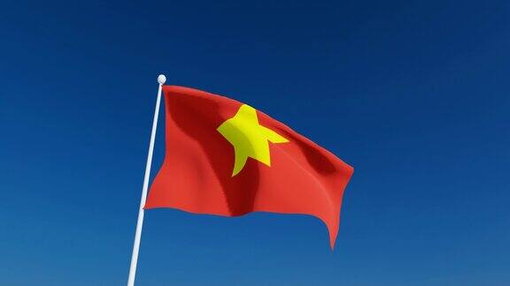 越南挥舞着国旗