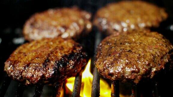 有机健康活牛肉汉堡烧烤火焰烧烤
