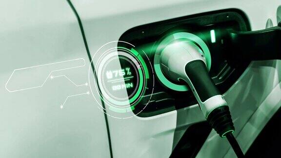 绿色能源的电动汽车充电站