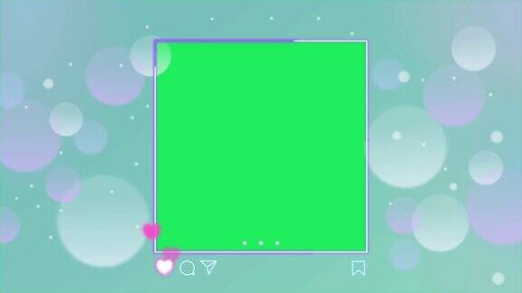 动画白色和紫色圆圈形状框架与绿色背景