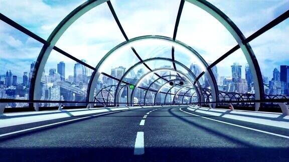 未来的隧道城市的版本高清循环