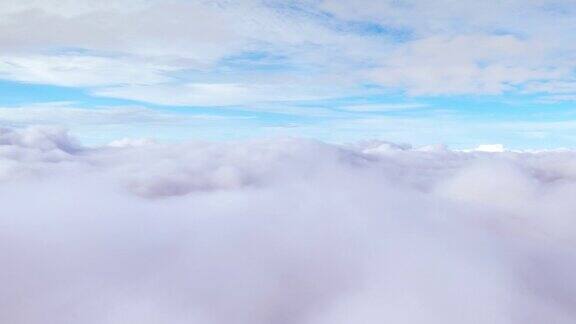 无人机飞越云层拍摄日出