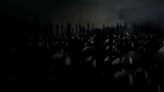 维京军队准备在雷雨中作战