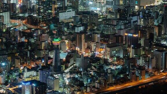 时间流逝大阪的夜晚日本