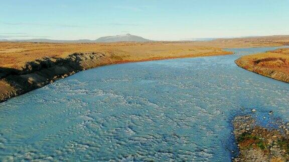 冰岛著名瀑布鸟瞰图