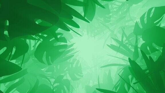 动画一隧道的丛林绿色植物
