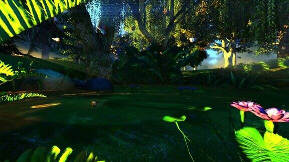 神秘森林中的小池塘