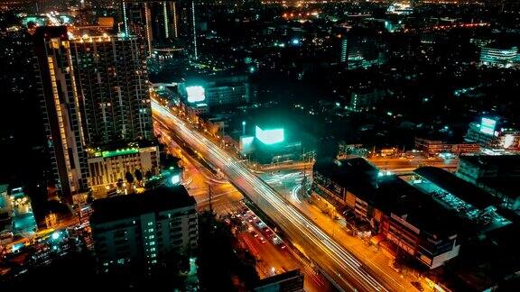 时间流逝高速公路俯视图高速公路俯视图道路交通是泰国的重要基础设施