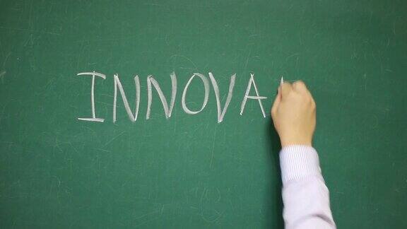 手写在黑板上写下“创新”