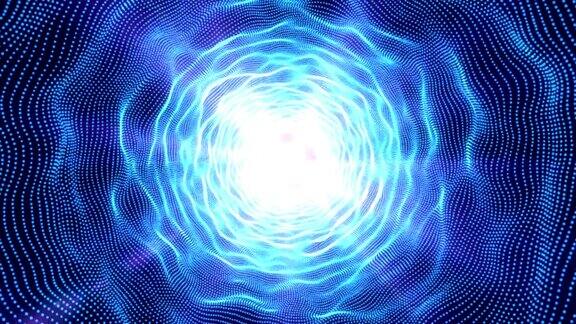 抽象运动蓝色粒子可无缝循环