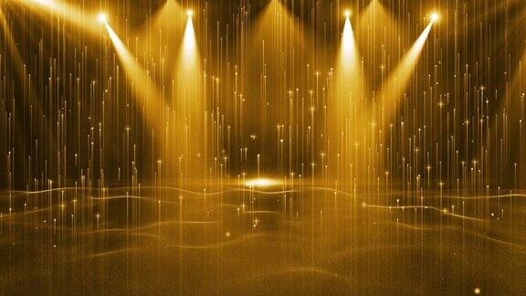粒子聚光灯照亮舞台背景