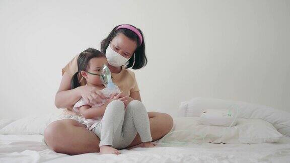 家庭保健母亲照顾生病的女儿