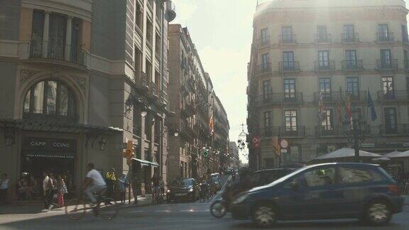 巴塞罗那哥特式街区(慢镜头)