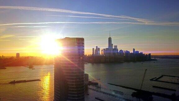 纽约日出太阳耀斑4k