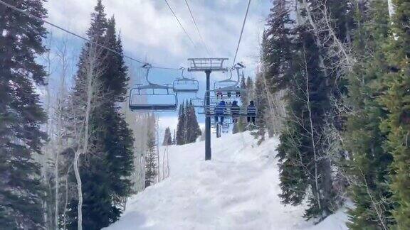 美国犹他州滑雪胜地公园缆车