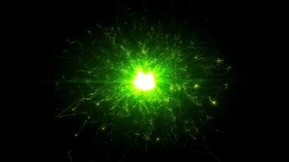 绿色的未来主义空间粒子明亮的圆形能量结构