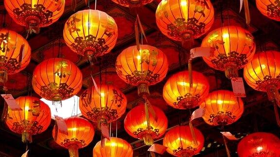 中国红灯笼庆祝中国新年泰国的中国节日